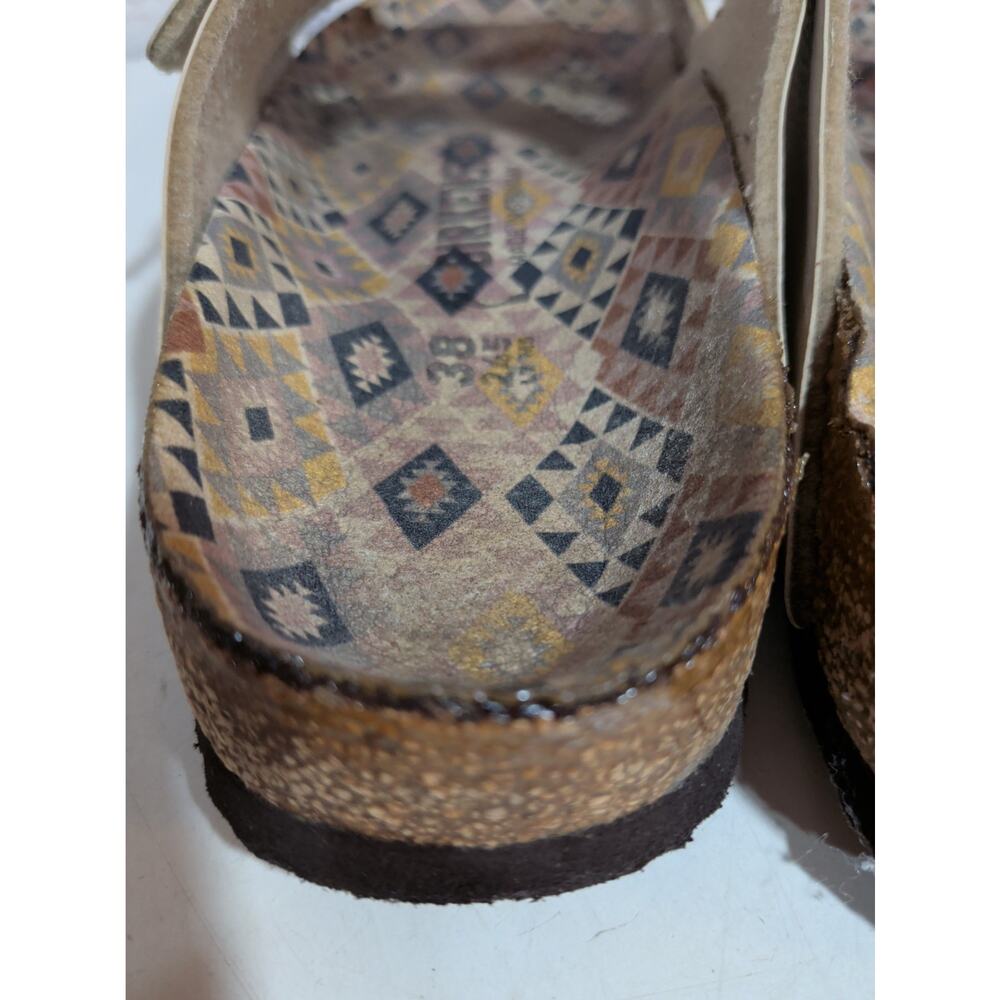 Birkenstock Arizona Ecru Birko Flor Aztec Sole Sandals Slide Size 38 US 7 Narrow - Picture 9 of 11
